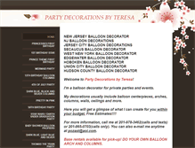 Tablet Screenshot of partydecorationsbyteresa.com